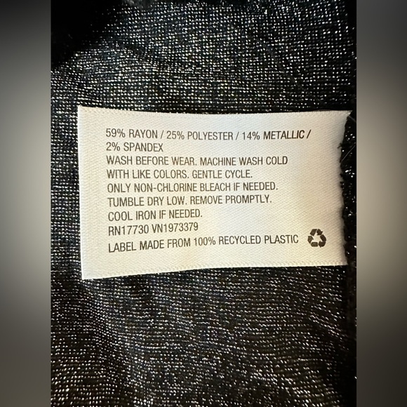 LADIES BLACK & GREY SPARKLY TOP - Picture 2 of 2